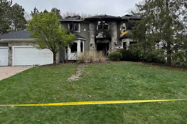 The home of Jill Sobule showed heavy damage on Friday, May 2, 2025, in Woodbury, Minn., a day after a fire engulfed the house, killing the 66-year-old singer-songwriter. (AP Photo/Amy Forliti) (AP Photo/Amy Forliti)