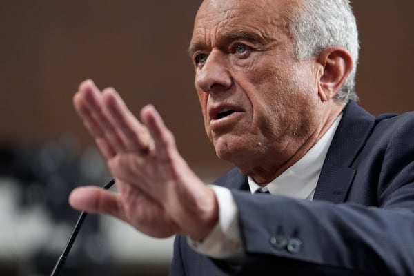 Robert F. Kennedy Jr., President Donald Trump's choice to be Secretary of Health and Human Services, appears before the Senate Finance Committee for his confirmation hearing at the Capitol in Washington, Wednesday, Jan. 29, 2025. (AP Photo/J. Scott Applewhite)