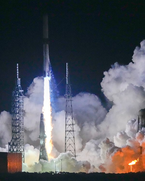 Blue Origin's New Glenn rocket lifts off from Launch Complex 36 at the Cape Canaveral Space Force Station, Thursday, Jan. 16, 2025, in Cape Canaveral, Fla. (AP Photo/John Raoux)