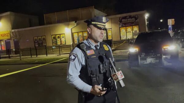 This image provided by Minneapolis Police Department, Minneapolis Police Chief Brian O'Hara talks to the media after a deadly shooting the night before on Wednesday, April 30, 2025 in Minneapolis. (Minneapolis Police Department via AP)