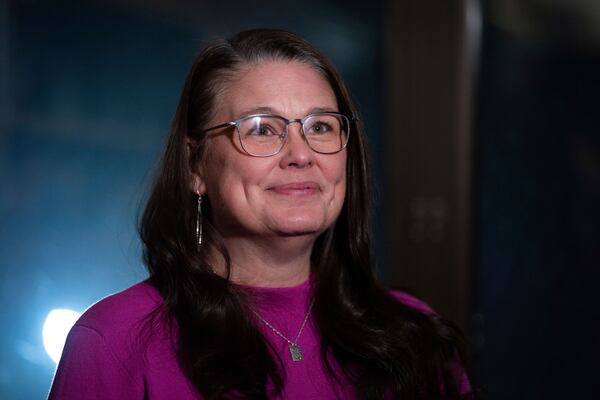 Oregon state Sen. Sara Gelser poses for a photo on Wednesday, Dec. 11, 2024, in Salem, Ore. (AP Photo/Jenny Kane)