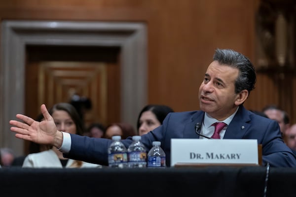 Martin Makary nominated to serve as Commissioner of Food and Drugs at the Department of Health and Human Services, testifies before the Senate Committee on Health, Education, Labor and Pensions on Capitol Hill Thursday, March 6, 2025, in Washington. (AP Photo/Jose Luis Magana)