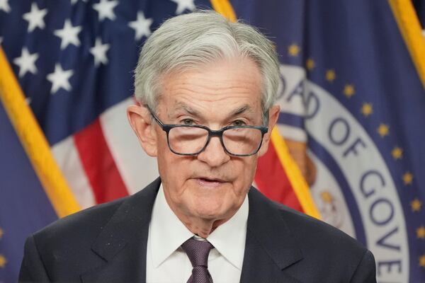 Federal Reserve Chairman Jerome Powell speaks during a news conference following the Federal Open Market Committee meeting, Wednesday, May 7, 2025, at the Federal Reserve in Washington. (AP Photo/Jacquelyn Martin)