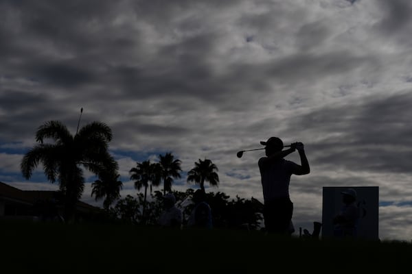 Sepp Straka of Austria tees off on the 16th hole during the first round of the Cognizant Classic golf tournament, Thursday, Feb. 27, 2025, in Palm Beach Gardens, Fla. (AP Photo/Rebecca Blackwell)