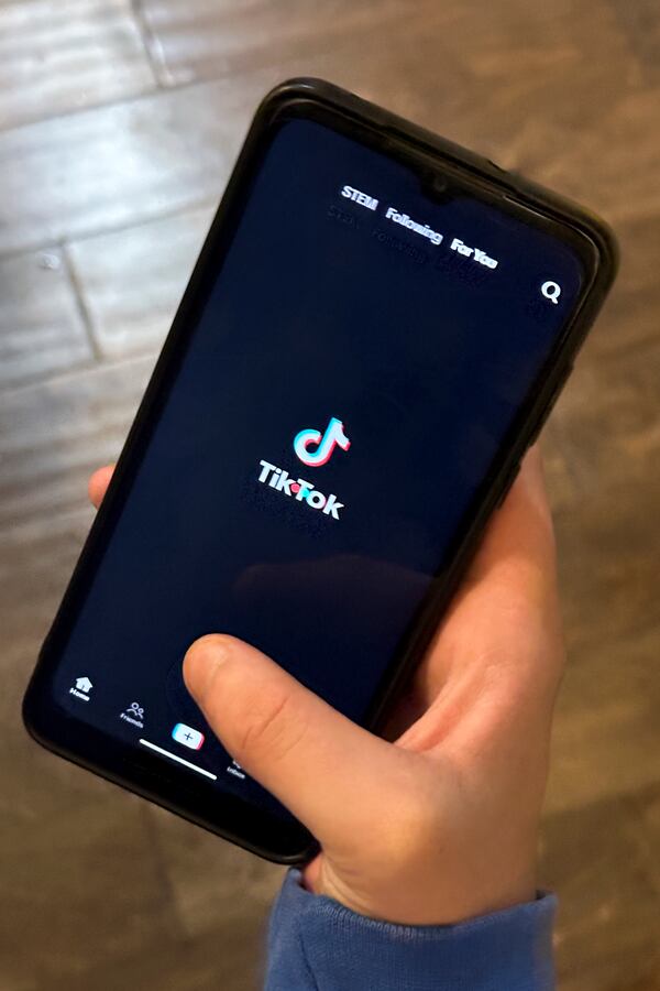 The TikTok app logo is seen on a cell phone screen Saturday, Jan. 18, 2025, in Nashville, Tenn. (AP Photo/George Walker IV)