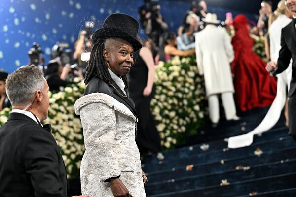 Whoopi Goldberg attends The Metropolitan Museum of Art's Costume Institute benefit gala celebrating the opening of the "Superfine: Tailoring Black Style" exhibition on Monday, May 5, 2025, in New York. (Photo by Evan Agostini/Invision/AP)