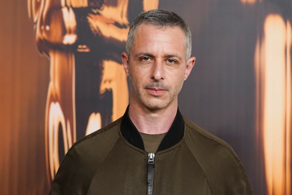 Jeremy Strong arrives at the Oscars Nominees Dinner on Tuesday, Feb. 25, 2025, at the Academy Museum of Motion Pictures in Los Angeles. (Photo by Jordan Strauss/Invision/AP)