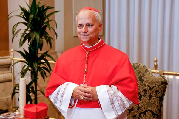 FILE - New Cardinal Robert Francis Prevost, prefect of the Dicastery for Bishops, stands for a portrait at the end of the consistory where Pope Francis elevated 21 new cardinals in St. Peter's Square at the Vatican, Sept. 30, 2023. (AP Photo/Riccardo De Luca, File)