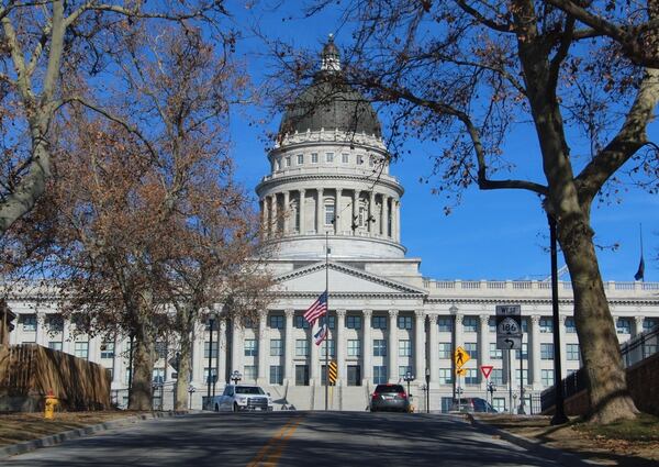 FILE - Lawmakers arrive at the Utah Capitol Building in Salt Lake City for the first week of the legislative session, Jan. 23, 2025. (AP Photo/Hannah Schoenbaum, File)