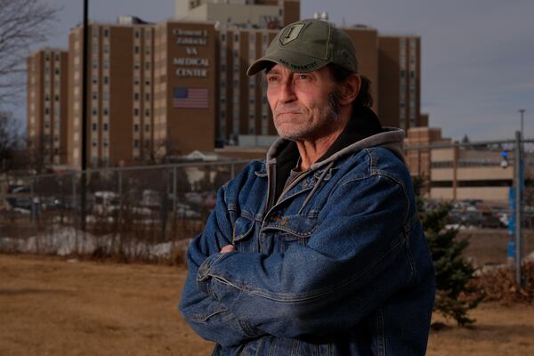 James Stancil is seen outside the Clement J. Zablocki VA Medical Center Friday, Feb. 28, 2025, in Milwaukee. (AP Photo/Morry Gash)