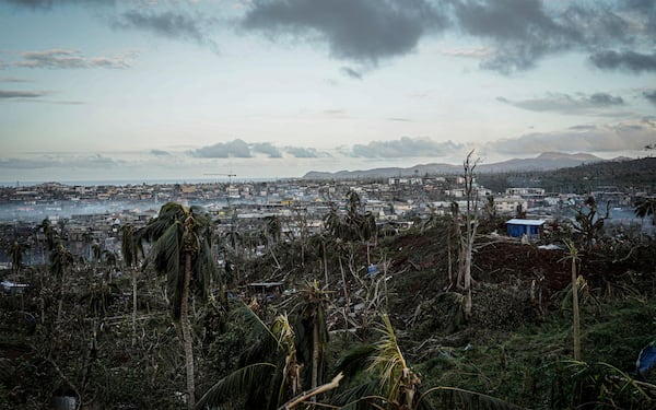 This photo provided by the French Interior Ministry shows a devastated area of the French territory of Mayotte in the Indian Ocean, after the island was battered by its worst cyclone in nearly a century, Tuesday Dec. 17, 2024. (Ministere de l'Interieur/Securite Civile via AP)