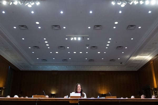 Brooke Rollins attends a Senate Agriculture, Nutrition, and Forestry Committee hearing on her nomination for Secretary of Agriculture, Thursday, Jan. 23, 2025, in Washington. (AP Photo/Jacquelyn Martin)