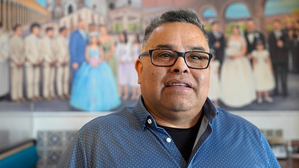 Raul Luis poses for a photo at his Birrieria Chalio Mexican Restaurant in Fort Worth, Texas, Thursday, Feb. 13, 2025. (AP Photo/LM Otero)