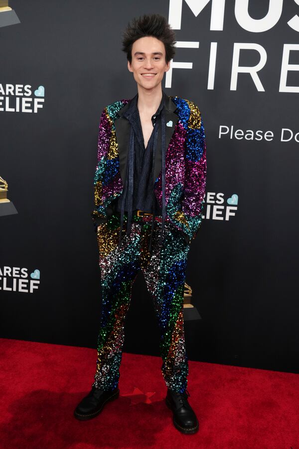 Jacob Collier arrives at the 67th annual Grammy Awards on Sunday, Feb. 2, 2025, in Los Angeles. (Photo by Jordan Strauss/Invision/AP)