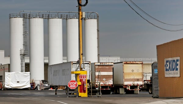 FILE - This March 10, 2015, file photo shows the Exide Technologies battery recycling plant in Vernon, Calif. (AP Photo/Nick Ut, File)