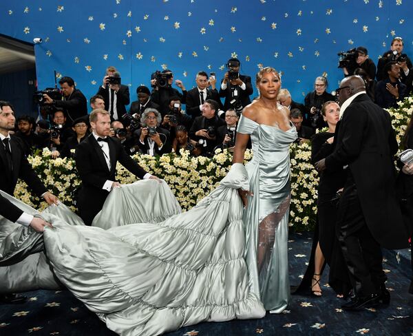 Serena Williams attends The Metropolitan Museum of Art's Costume Institute benefit gala celebrating the opening of the "Superfine: Tailoring Black Style" exhibition on Monday, May 5, 2025, in New York. (Photo by Evan Agostini/Invision/AP)