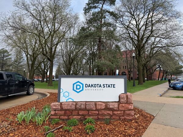 Dakota State University is home to nearly 4,000 students, shown on Monday, April 28, 2025, in Madison, S.D. (AP Photo/Sarah Raza)