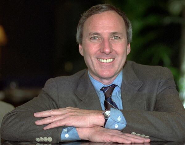 FILE - Joseph Wambaugh author of "Fugitive Nights" poses during an interview in Los Angeles in January 1992. (AP Photo/Reed Saxon, File)