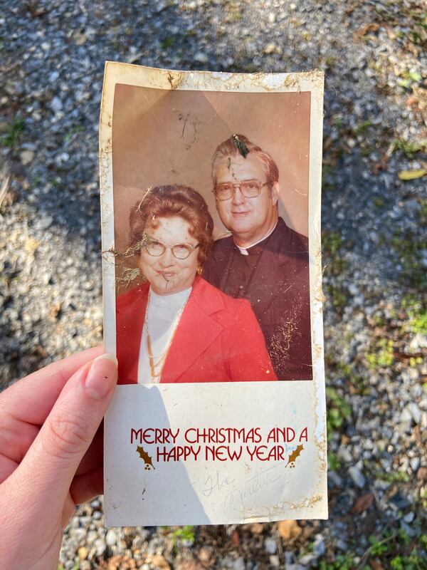 A photo found near Asheville, N.C., after Hurricane Helene. (Taylor Schenker via AP)