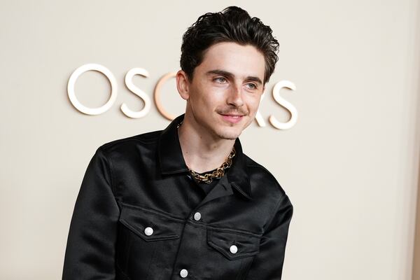 Timothee Chalamet arrives at the Oscars Nominees Dinner on Tuesday, Feb. 25, 2025, at the Academy Museum of Motion Pictures in Los Angeles. (Photo by Jordan Strauss/Invision/AP)