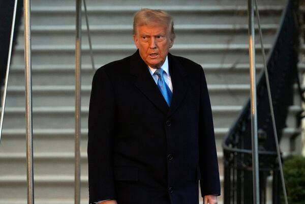 President Donald Trump departs the White House, Friday, Jan. 31, 2025, in Washington, en route to Florida. (AP Photo/Jacquelyn Martin)