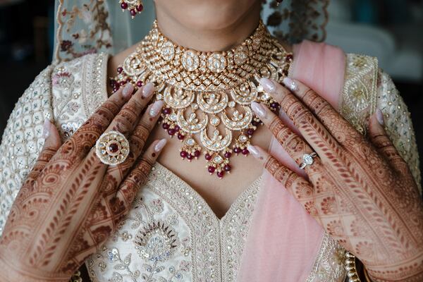 This April 2024 photos shows a bride in Dalton, Georgia. (Alexander Mai of Omne Amor via AP)