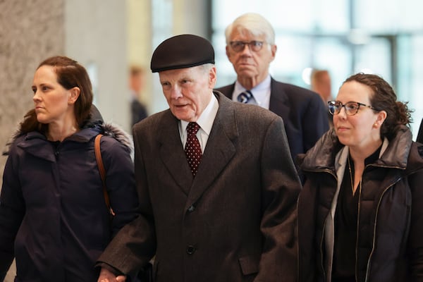 Former Illinois Speaker Michael Madigan walks out of the Dirksen Federal Courthouse in Chicago, Wednesday, Feb. 12, 2025. (Anthony Vazquez/Chicago Sun-Times via AP)