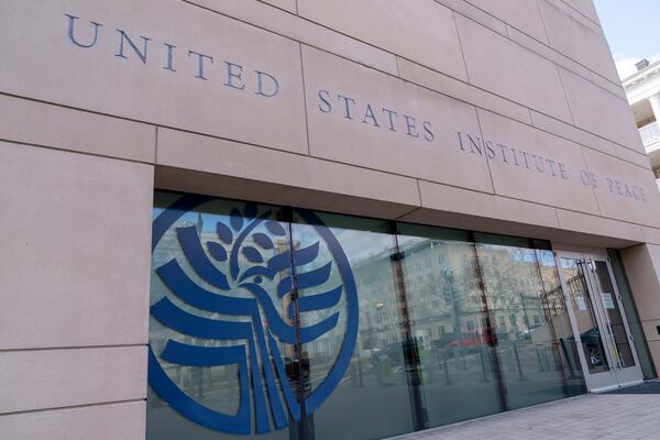 The United State Institute of Peace building is seen, Monday, March 17, 2025, in Washington. (AP Photo/Jose Luis Magana)