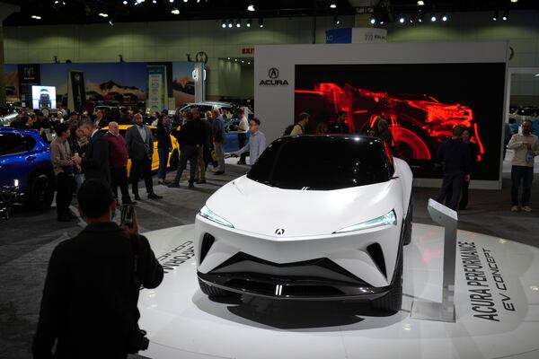 The Acura Performance EV concept car is shown at the AutoMobility LA Auto Show, Thursday, Nov. 21, 2024, in Los Angeles. (AP Photo/Jae C. Hong)