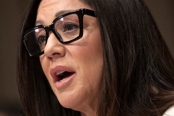 Lori Chavez-DeRemer attends a hearing of the Senate Health, Education, Labor, and Pensions Committee on her nomination for Secretary of Labor, Wednesday, Feb. 19, 2025, on Capitol Hill in Washington. (AP Photo/Jacquelyn Martin)