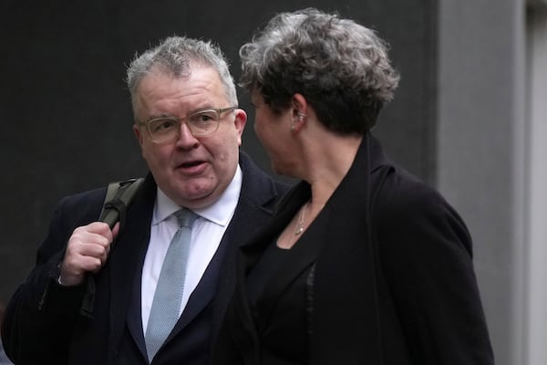 British lawmaker Tom Watson arrives at the High Court, as Prince Harry's legal action against News Group Newspapers over allegations of unlawful information gathering begins, in London, Wednesday, Jan. 22, 2025. (AP Photo/Alastair Grant)