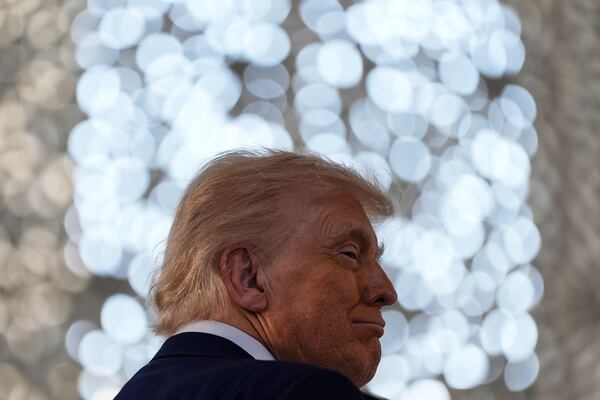 President Donald Trump tours the Eminence Ahmed El-Tayeb Mosque at the Abrahamic Family House, Friday, May 16, 2025, in Abu Dhabi, United Arab Emirates. (AP Photo/Alex Brandon)