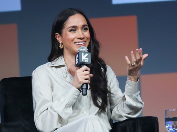 FILE - Meghan, The Duchess of Sussex, speaks during South by Southwest Conference in Austin, Texas, on March 8, 2024. (Photo by Jack Plunkett/Invision/AP, File)