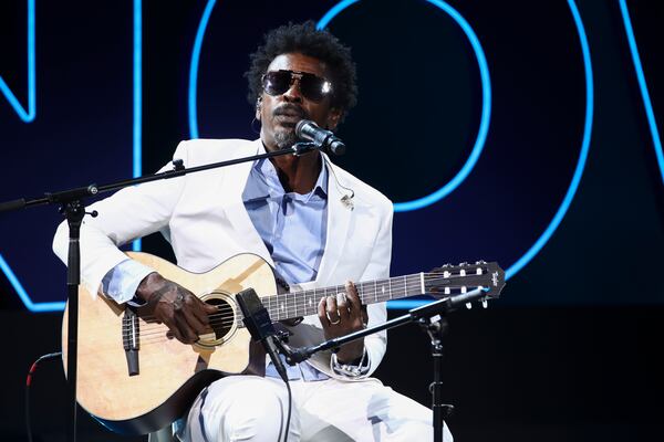 Seu Jorge performs at the Global Citizen Now Summit on Wednesday, April 30, 2025, at Spring Studios in New York. (Photo by Andy Kropa/Invision/AP)
