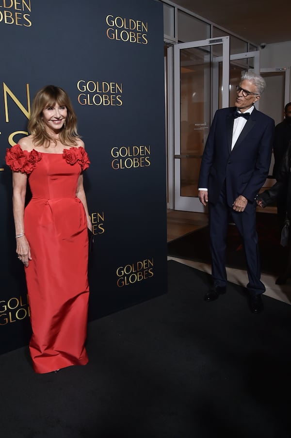 Mary Steenburgen, left, and Ted Danson arrive at Golden Gala: An Evening of Excellence on Friday, Jan. 3, 2025, at the Beverly Hilton in Beverly Hills, Calif. (Photo by Richard Shotwell/Invision/AP)