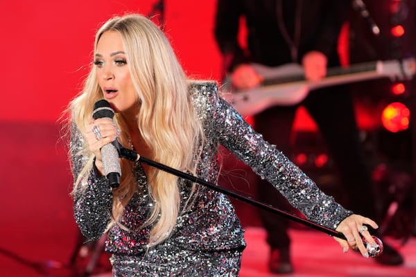 Carrie Underwood performs during the Times Square New Year's Eve celebration on Tuesday, Dec. 31, 2024, in New York. (Photo by Charles Sykes/Invision/AP)