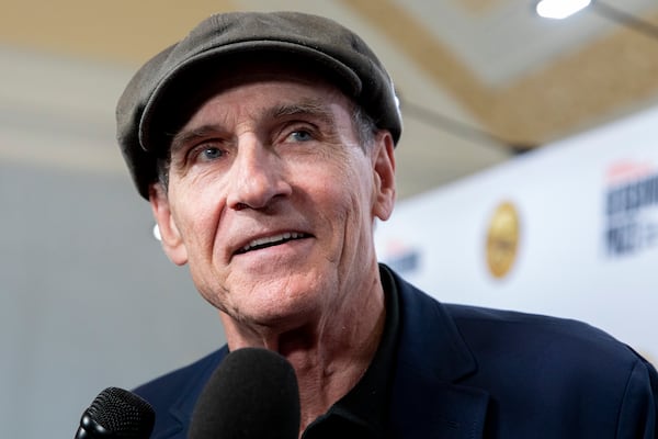 FILE - James Taylor appears at the presentation of the Gershwin Prize, honoring Joni Mitchell, at DAR Constitution Hall in Washington on March 1, 2023. (AP Photo/Amanda Andrade-Rhoades, File)