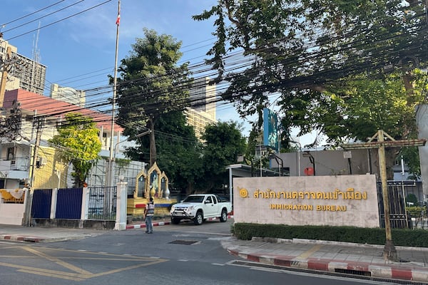 This photo shows an immigration detention center where Uyghur detainees are held in Bangkok, Thailand, Saturday, Jan. 11, 2025. The detainees say they are facing deportation back to China, where they fear persecution. (AP Photo/Haruka Nuga)