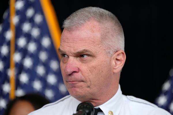 D.C. Fire and EMS Chief John Donnelly speaks during a news conference at Ronald Reagan Washington National Airport, Friday, Jan. 31, 2025, in Arlington, Va. (AP Photo/Alex Brandon)