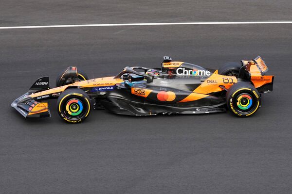 McLaren driver Oscar Piastri of Australia steers his car during the Chinese Formula One Grand Prix race at the Shanghai International Circuit, Shanghai, Sunday, March 23, 2025. (AP Photo)