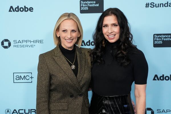 Marlee Matlin, left, and Shoshannah Stern attend the premiere of "Marlee Matlin: Not Alone Anymore" during the Sundance Film Festival on Thursday, Jan. 23, 2025, at Eccles Theatre in Park City, Utah. (Photo by Charles Sykes/Invision/AP)