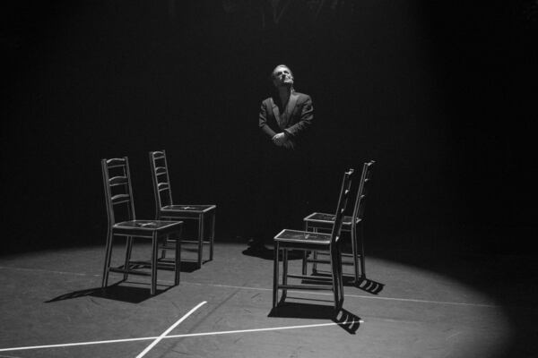 This image released by Apple TV+ shows Bono, lead singer of the Irish rock band U2, in a scene from the documentary “Bono: Stories of Surrender." (Apple TV+ via AP)