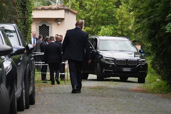 Delegates arrive at the Omani Embassy in Rome after closed-door meeting between Iranian and U.S. delegations to discuss Tehran's rapidly advancing nuclear program, Friday, May 23, 2025. (AP Photo/Andrew Medichini)