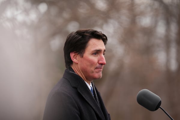 FILE - Canada Prime Minister Justin Trudeau announces his resignation as Liberal leader and prime minister outside Rideau Cottage in Ottawa, Jan. 6, 2025. (Sean Kilpatrick/The Canadian Press via AP, File)