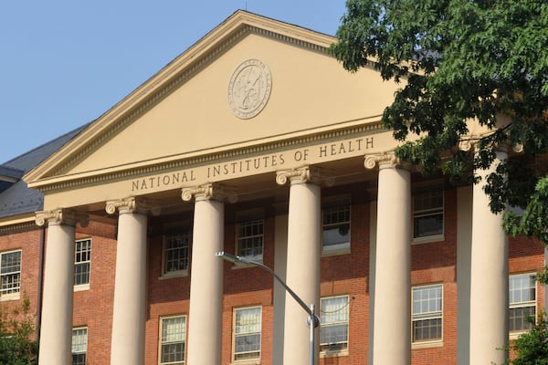 This photo provided by the National Institutes of Health shows the James H. Shannon Building on the NIH campus in Bethesda, Md., in 2015. (Lydia Polimeni/NIH via AP)