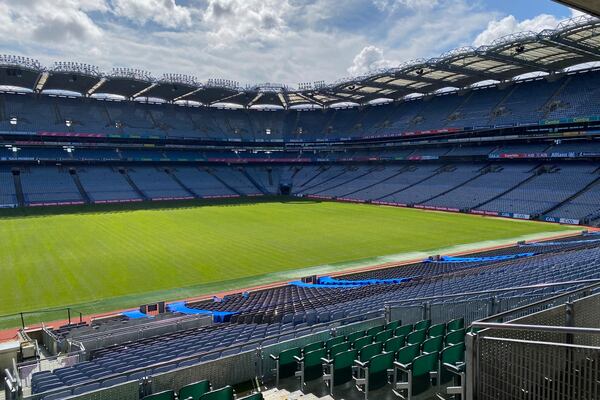 FILE - A view from inside Croke Park in Dublin, Ireland, Thursday, Aug. 24, 2023. (AP Photo/Ken Maguire, File)
