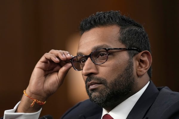 Kash Patel, President Donald Trump's choice to be director of the FBI, appears before the Senate Judiciary Committee for his confirmation hearing, at the Capitol in Washington, Thursday, Jan. 30, 2025. (AP Photo/Ben Curtis)