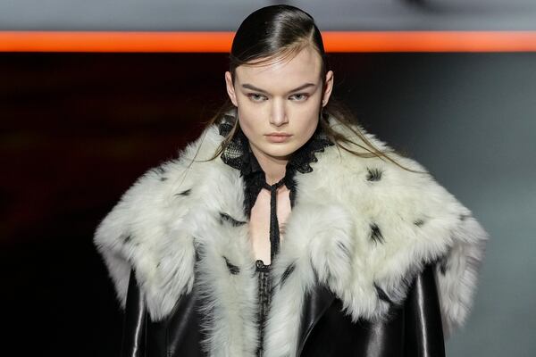 A model wears a creation as part of the Dior Fall/Winter 2025-2026 Womenswear collection presented Tuesday, March 4, 2025. in Paris. (Photo by Scott A Garfitt/Invision/AP)