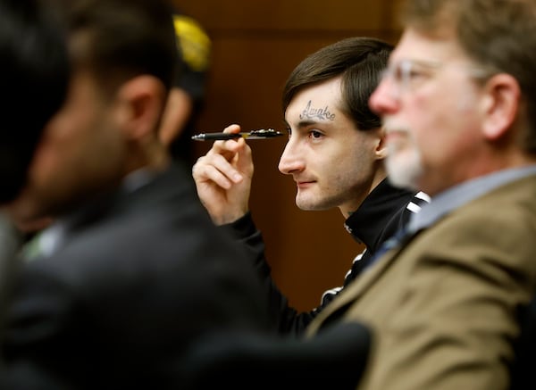 FILE - Robert E. Crimo, III listens as potential jurors are questioned for his trial at the Lake County Courthouse Tuesday, Feb. 25, 2025, in Waukegan, Ill. (Brian Hill/Daily Herald via AP, Pool, File)