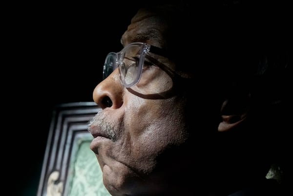 The Rev. Al Sharpton listens to speakers at the Tabernacle Baptist Church during the 60th anniversary of the march to ensure that African Americans could exercise their constitutional right to vote, Sunday, March 9, 2025, in Selma, Ala. (AP Photo/Mike Stewart)